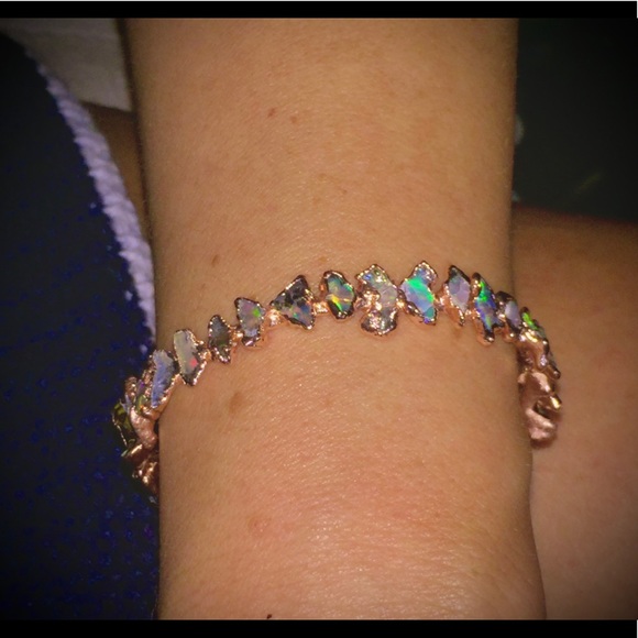 Ethiopian Rainbow Opal freeform cuff bracelet OS - Picture 4 of 4